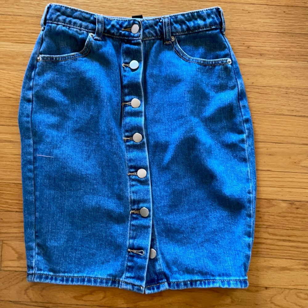 Girls Forever 21 Button Front Jean Skirt
